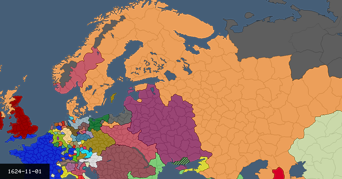 Map on 1 November 1624