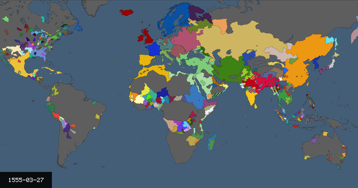 Map on 27 March 1555