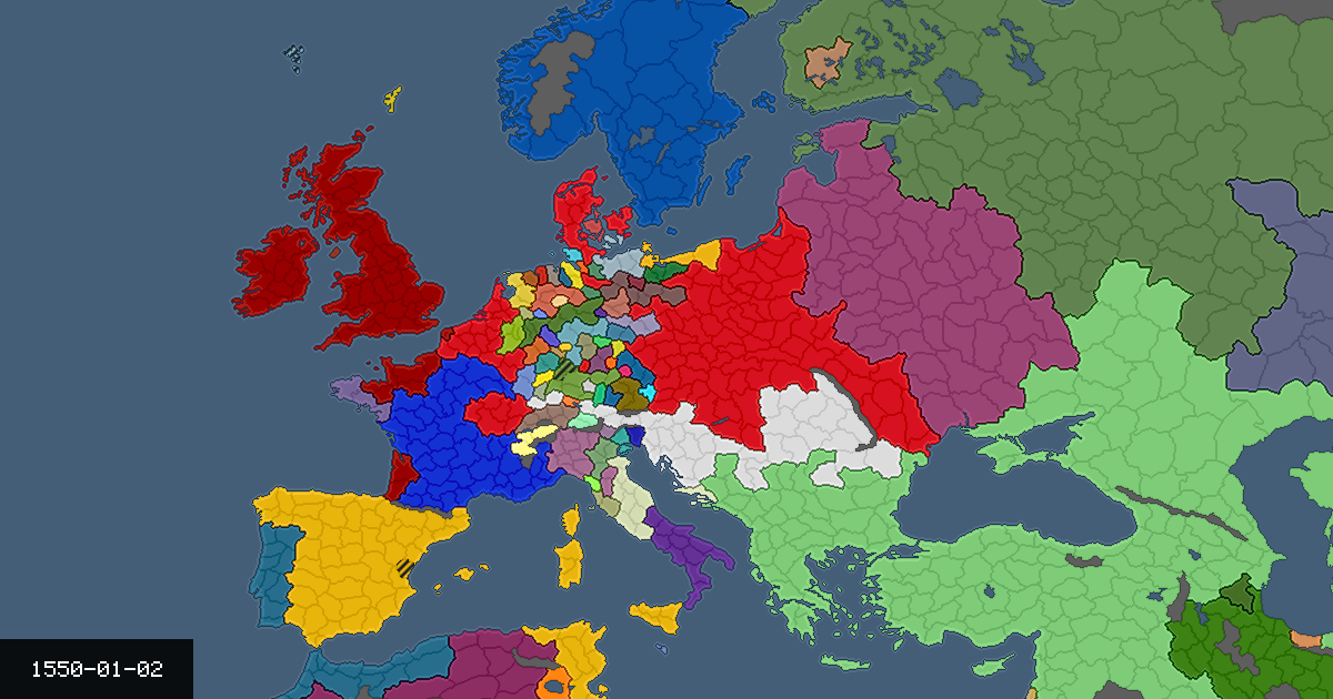 Map on 2 January 1550