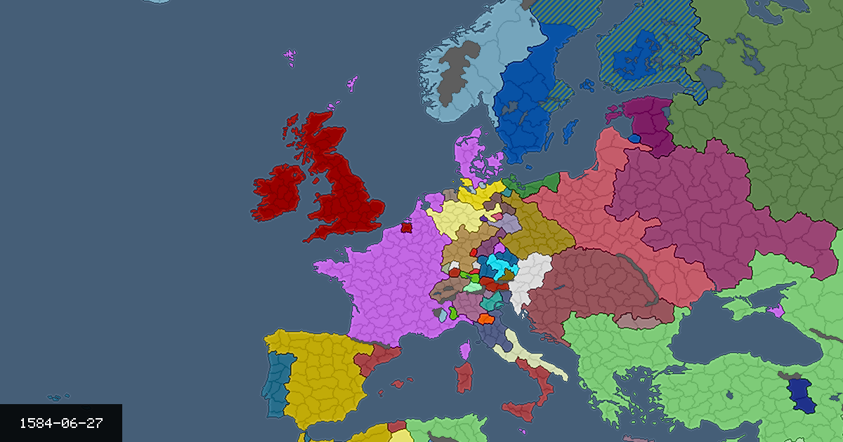 Map on 27 June 1584