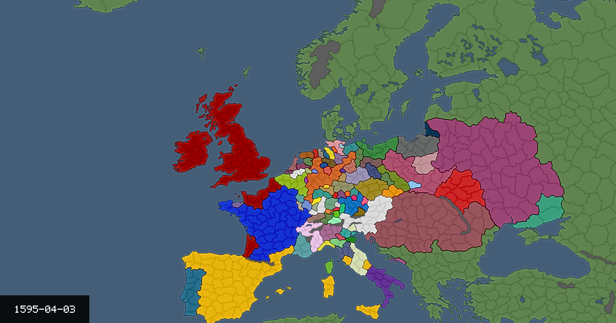 Map on 3 April 1595