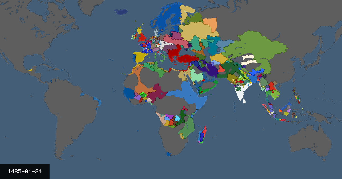 Map on 24 January 1485