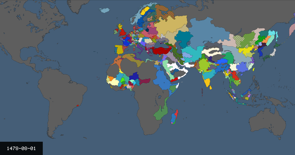 Map on 1 August 1478