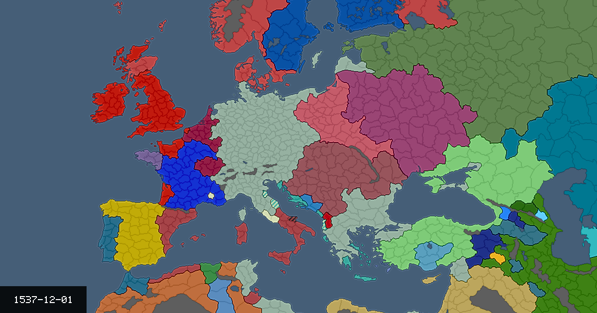 Map on 1 December 1537