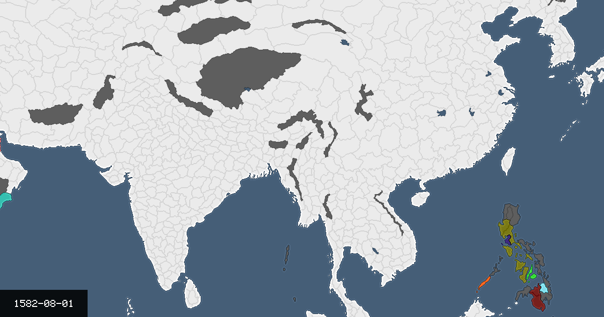 Map on 1 August 1582