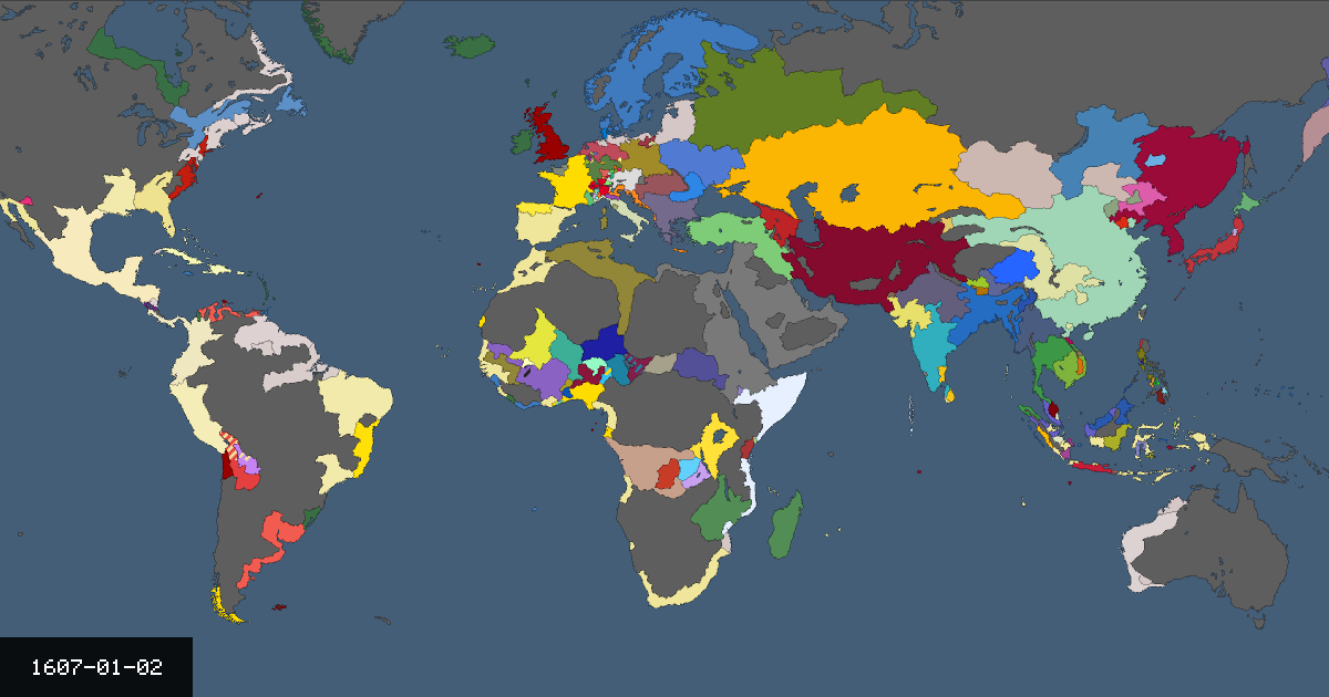 Map on 2 January 1607