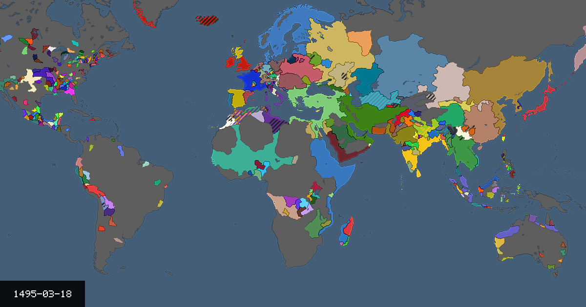 Map on 18 March 1495