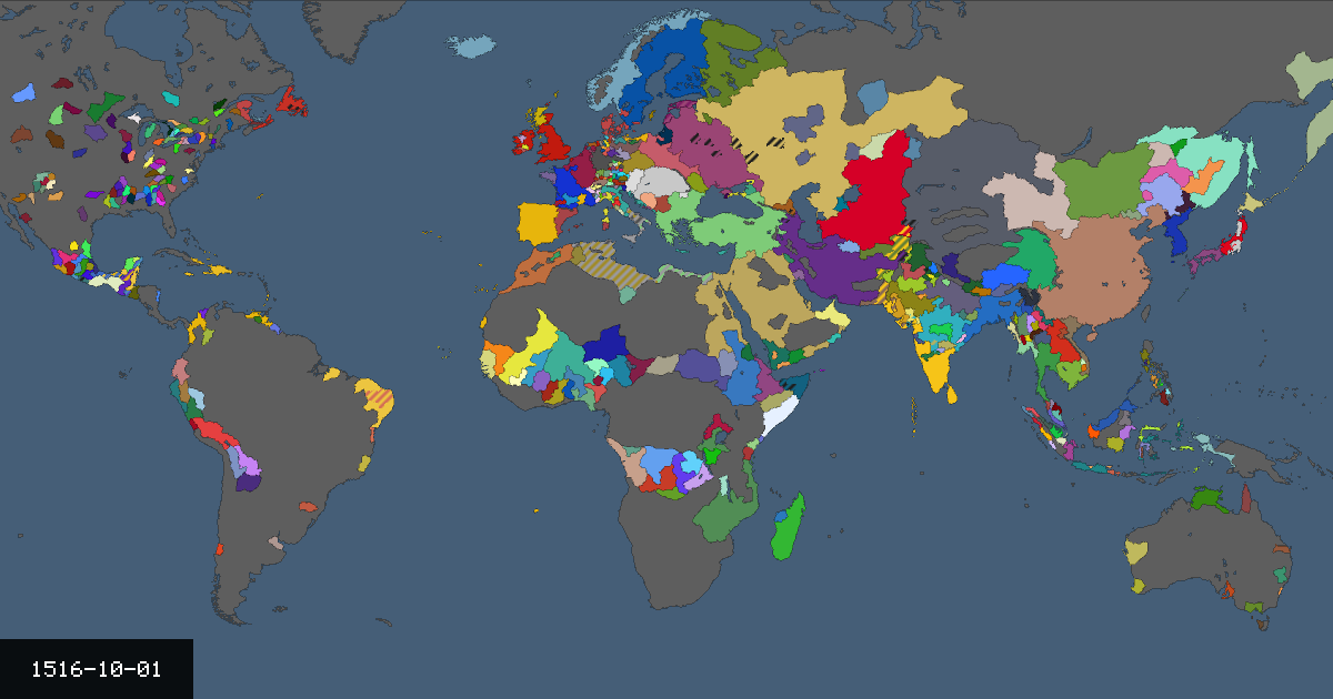 Map on 1 October 1516
