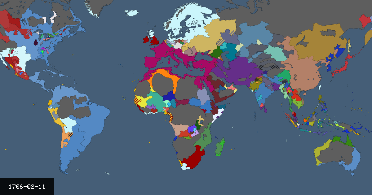 Map on 11 February 1706