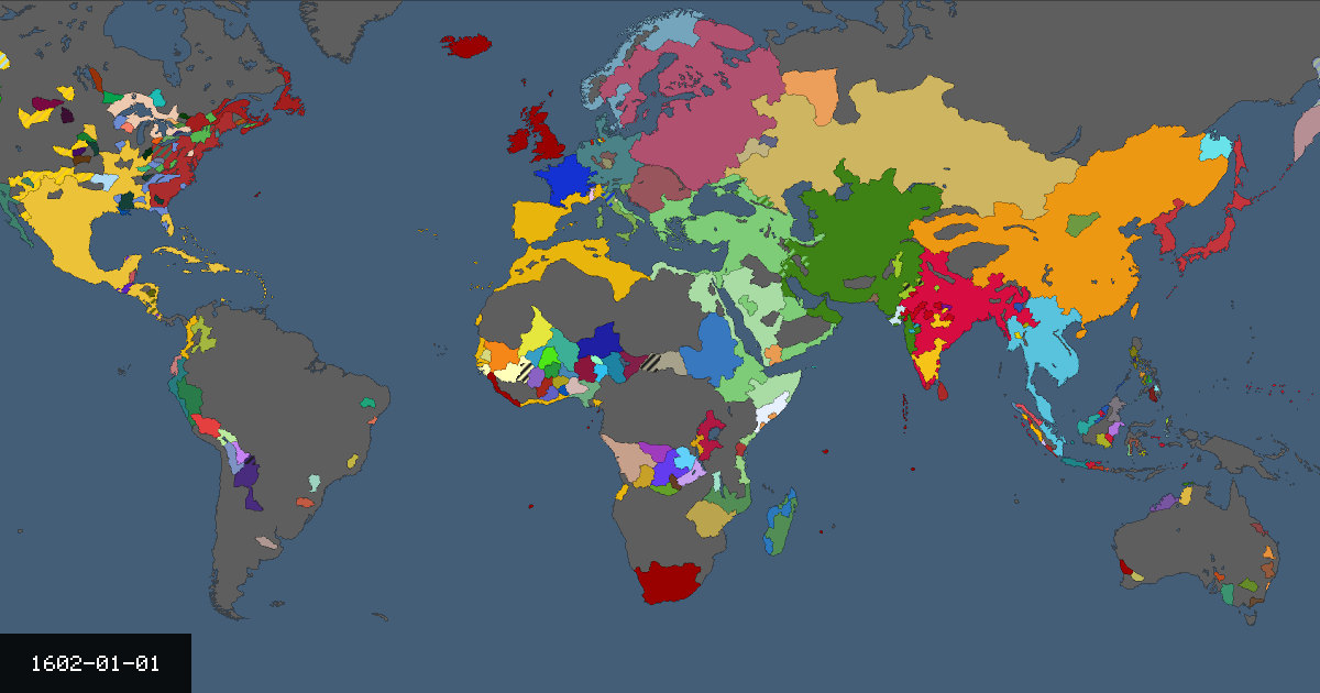 Map on 1 January 1602