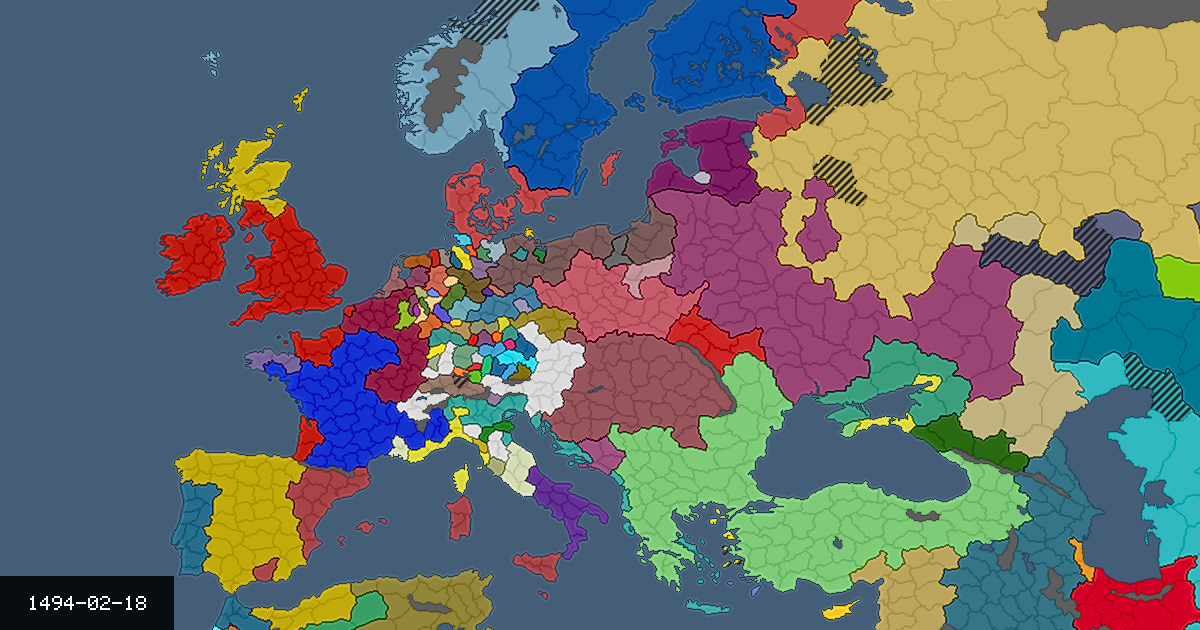 Map on 18 February 1494