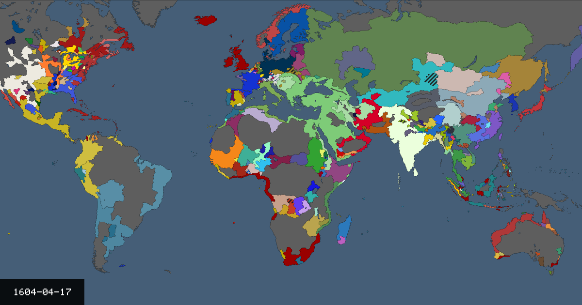 Map on 17 April 1604