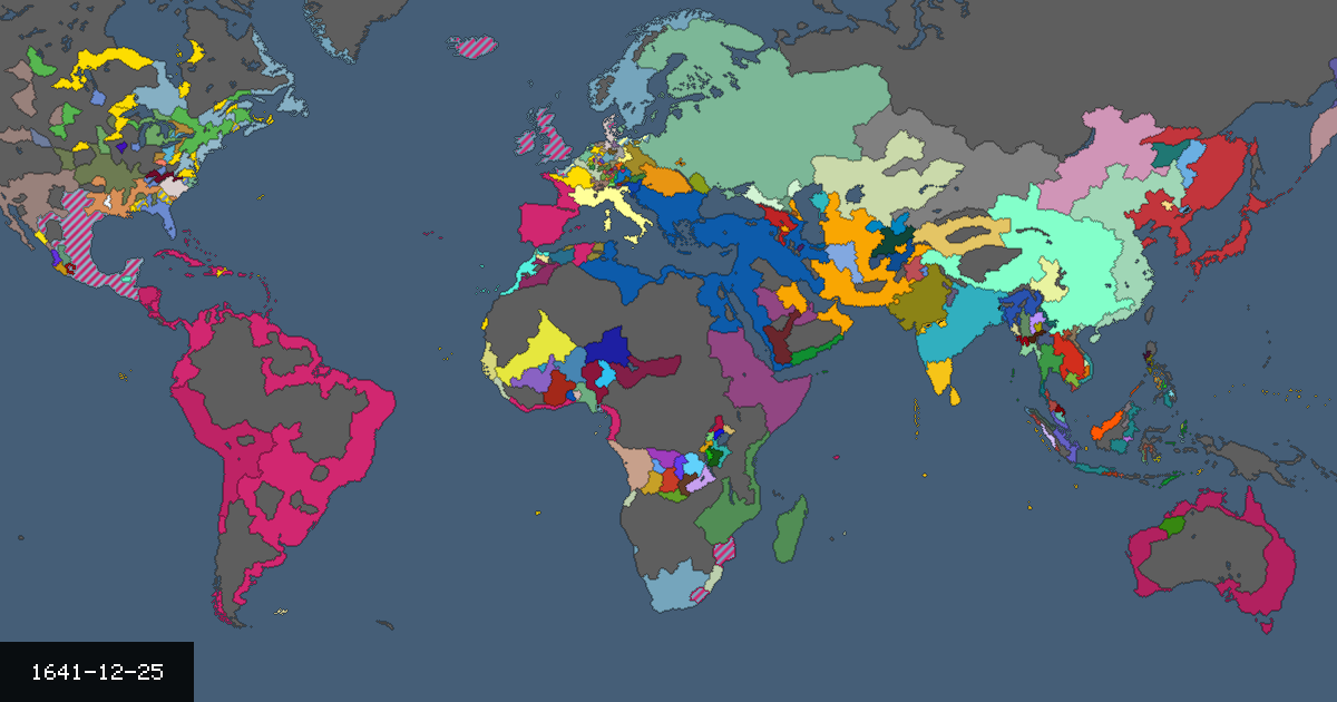 Map on 25 December 1641