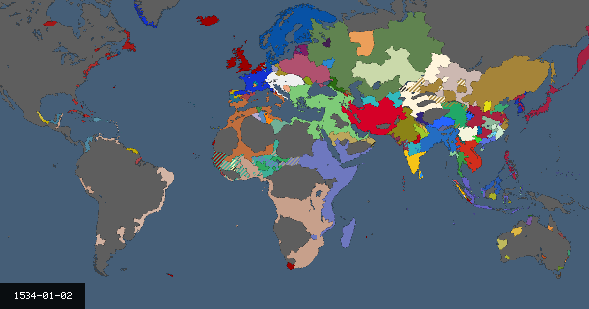 Map on 2 January 1534
