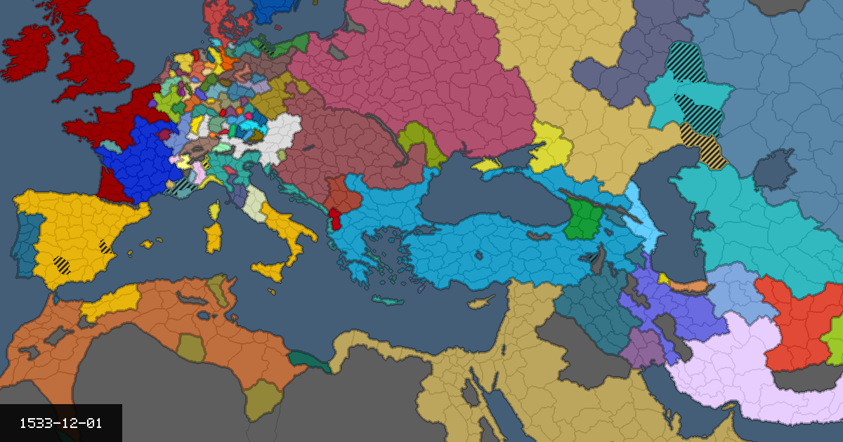 Map on 1 December 1533