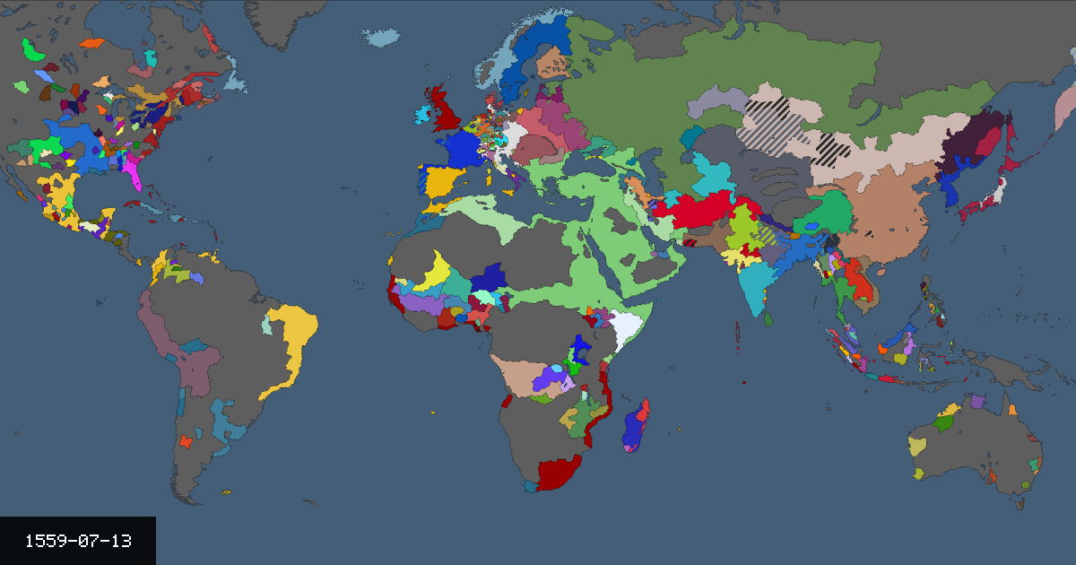 Map on 13 July 1559