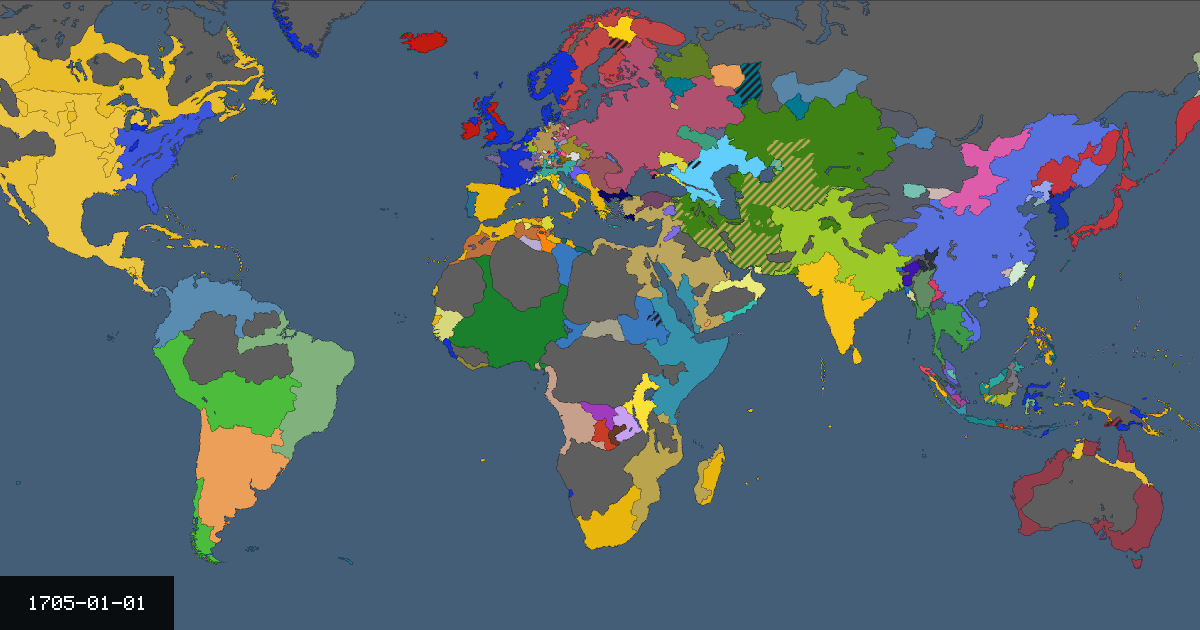Map on 1 January 1705