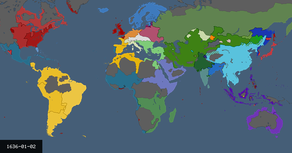 Map on 2 January 1636