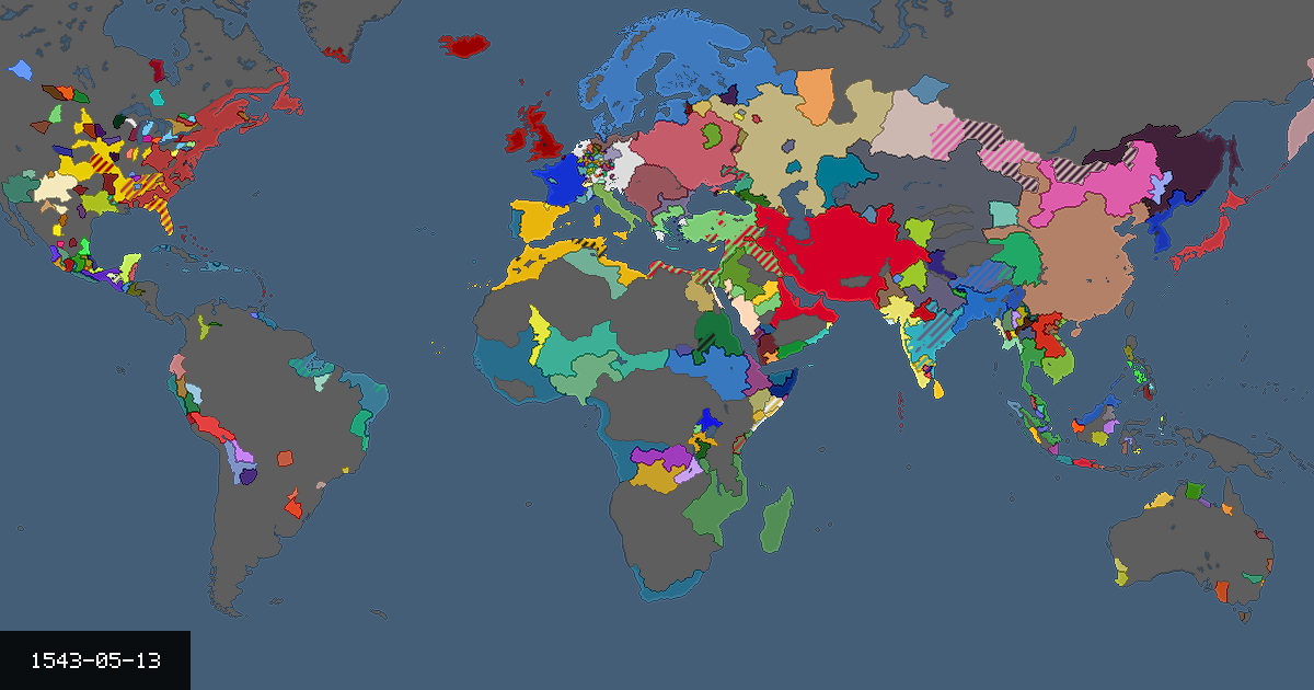 Map on 13 May 1543